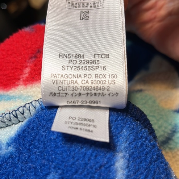 EXC Patagonia 2016 Fleece Synchilla Snap-T Feather Dance Channel Blue Women’s L - Picture 14 of 15